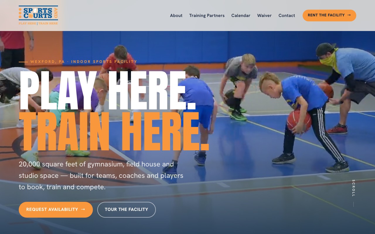 Sports & Courts North homepage, live in production